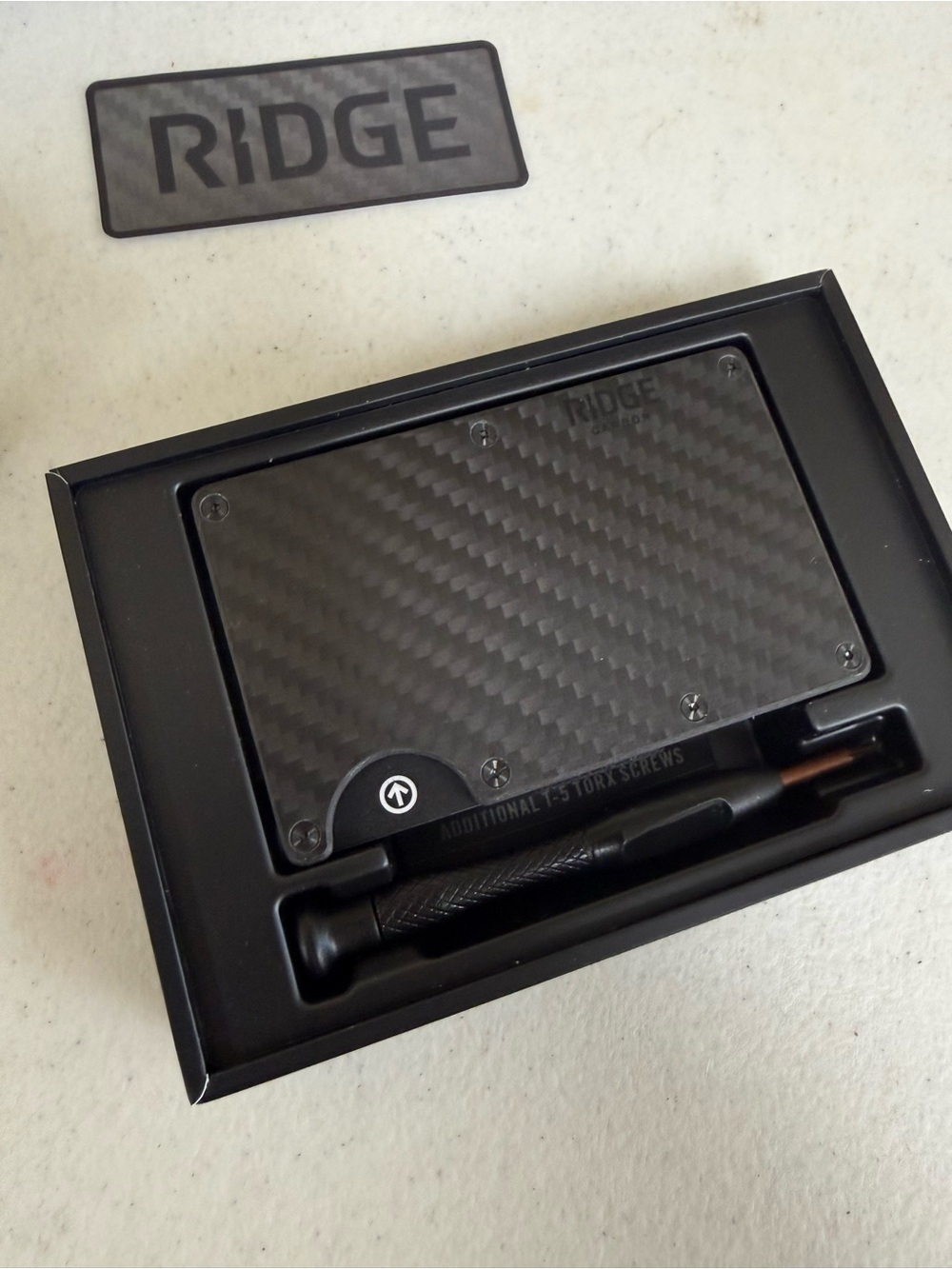 Ridge Carbon Fiber Wallet with Box and Patch - Black - Picture 6 of 10